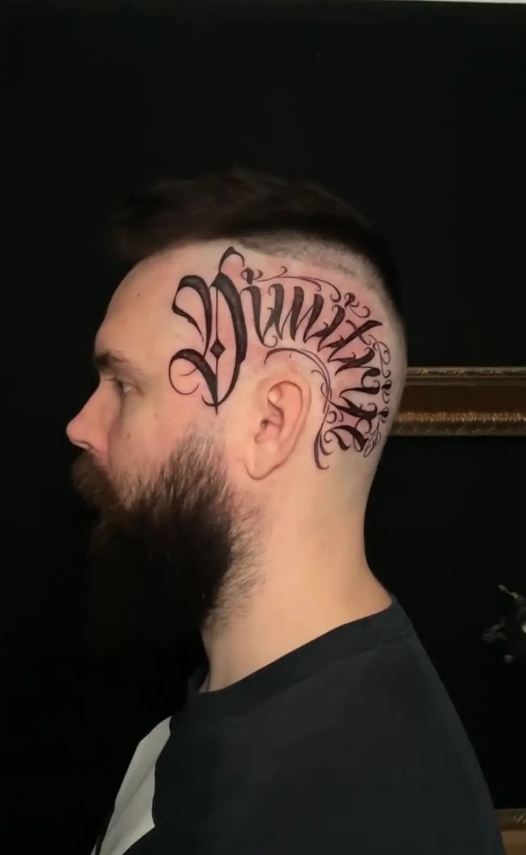 Chicano Head Lettering Tattoo 